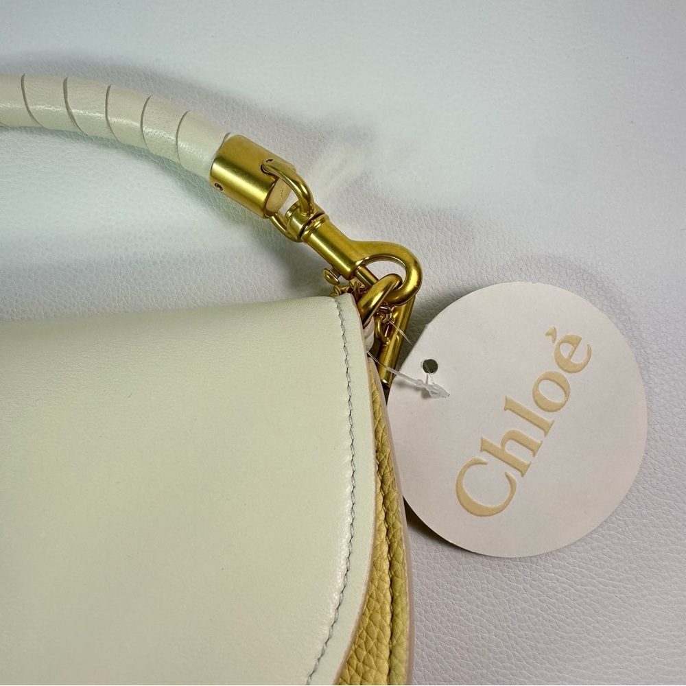 NEW CHLOE MARCIE CHAIN FLAP CALF LEATHER & SUEDE MISTY IVORY AUTHENTIC NWT! - Picture 6 of 13